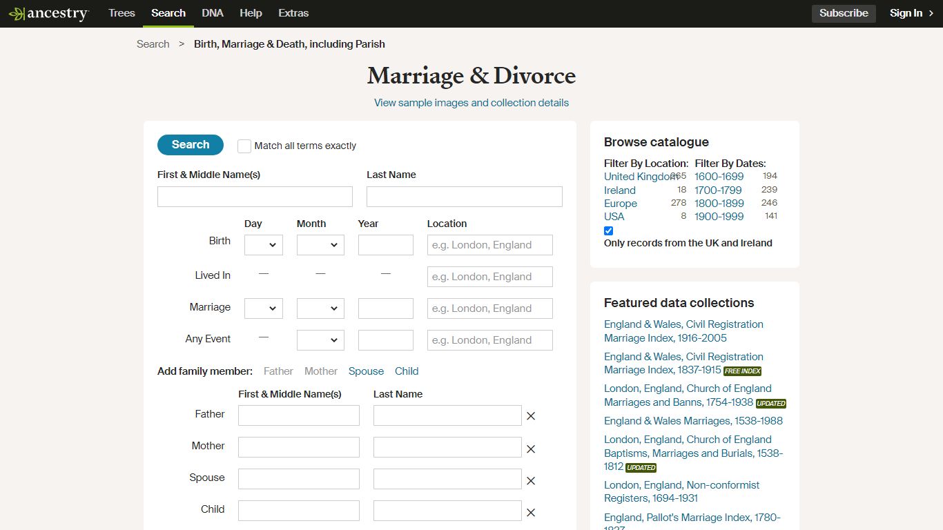 Marriage & Divorce - Ancestry